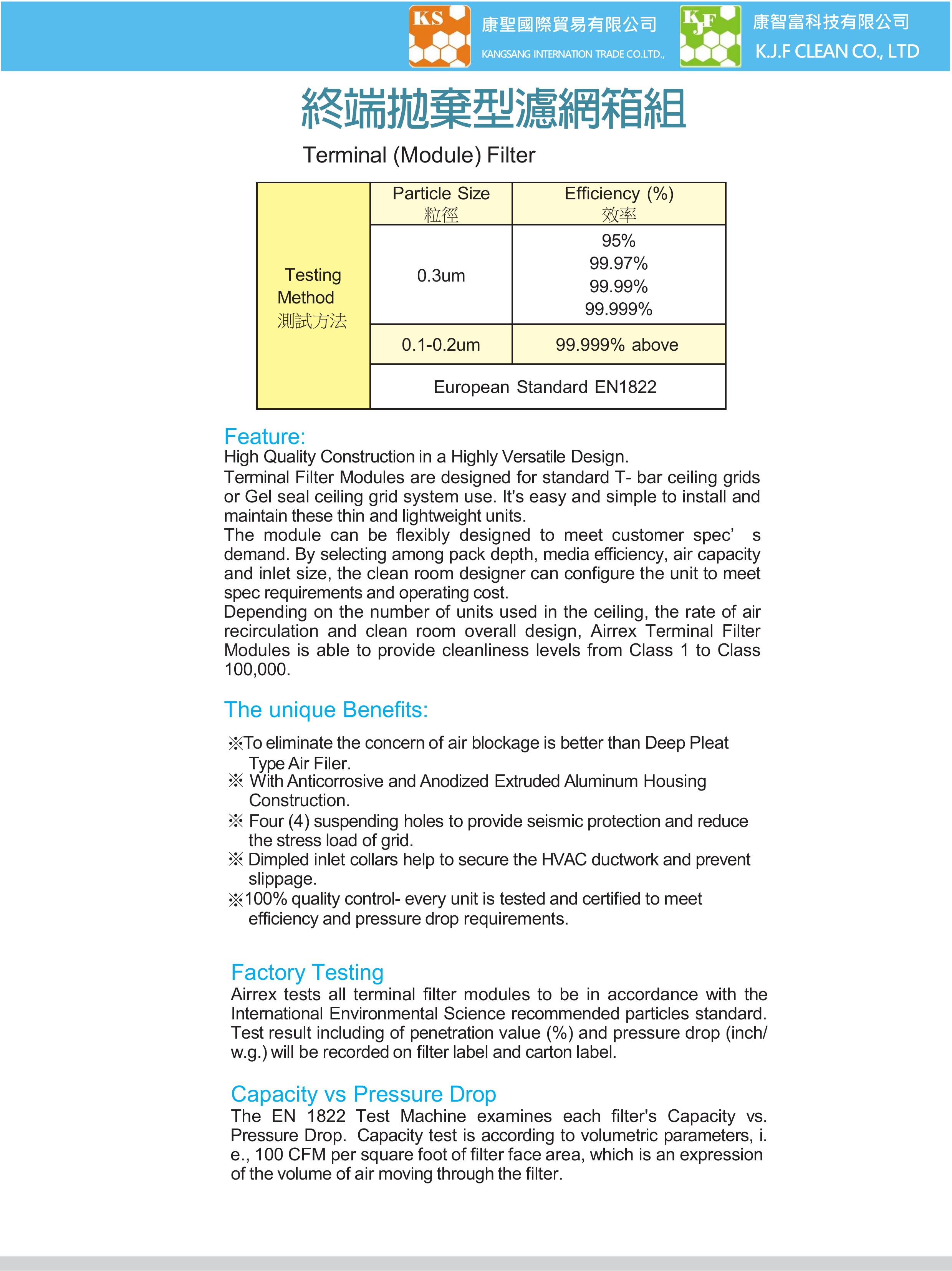終端拋棄型濾網箱組